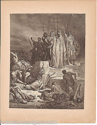 Famine in Samaria Ben-hadad 1870 Antique Bible Engraving Print Kings VI - K-townConsignments