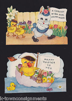 Easter Bunny & SailingDuck Vintage Graphic Art Slide Motion Greetings Cards - K-townConsignments