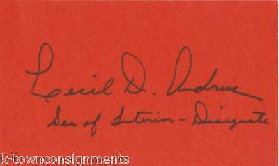 CECIL ANDRUS POLITICIAN VINTAGE AUTOGRAPH SIGNATURE - K-townConsignments