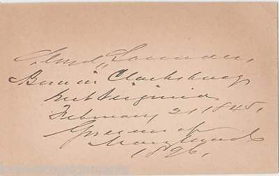 LLOYD LOWNDES 1890s MARYLAND GOVERNOR POLITICAL ORIGINAL AUTOGRAPH SIGNED CARD - K-townConsignments