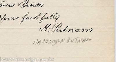 HARRINGTON PUTNAM NEW YORK & NEW ENGLAND LAWYER AUTOGRAPH SIGNED STATIONERY 1905 - K-townConsignments