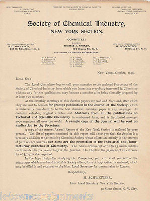 SOCIETY CHEMICAL INDUSTRY NEW YORK 1890s VINTAGE STATIONERY LETTER-HEAD - K-townConsignments