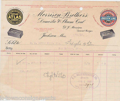 MORRISON BROTHERS COAL & COTTON ATLAS CEMENT AUTOGRAPH SIGNED AD STATIONERY - K-townConsignments
