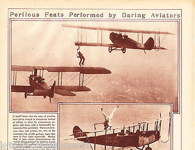 MISS BOYER & JERSEY RINGEL TRICK PILOT AVIATORS 1920s NEWS PHOTO POSTER PRINT - K-townConsignments