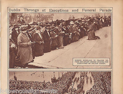 IRISH WOMEN PRAY OUTSIDE OF EXECUTIONS & FUNERAL PARADE 1920s NEWS POSTER PRINT - K-townConsignments