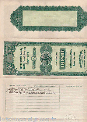 WESTCHESTER COUNTY NEW YORK $100 BOND CERTIFICATE SIGNED & DATED 1920s - K-townConsignments
