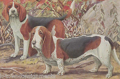 Bloodhounds & Beagle Basset Vintage Louis Agassiz Graphic Dog Art Print - K-townConsignments