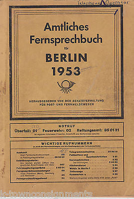 BERLIN GERMANY VINTAGE PARTIAL TELEPHONE OPERATORS BOOK 1953 - K-townConsignments