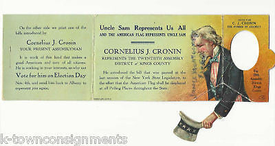 JAMES MONTGOMERY FLAGG AUTOGRAPH SIGNED UNCLE SAM PATRIOTIC ADVERTISING CARD - K-townConsignments