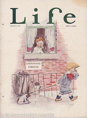 CUTE KIDS & PUPPY DOGS COVER ART GRAPHIC ILLUSTRATED LIFE MAGAZINE 1923 - K-townConsignments