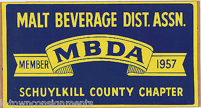 MALT BEVERAGE DISTILLERY ASSOCIATION SCHUYLKILL COUNTY VINTAGE BEER AD - K-townConsignments