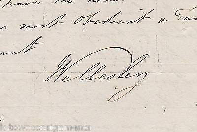 RICHARD WELLESLEY LORD OF IRELAND 1811 AUTOGRAPH SIGNED US DIPLOMATIC LETTER - K-townConsignments