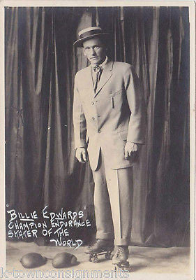BILLIE EDWARDS CHAMPION SKATER VINTAGE PROMO ROLLER SKATING PHOTO - K-townConsignments