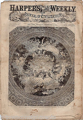 HARPER'S WEEKLY NEWS NY ANTIQUE ENGRAVING ILLUSTRATED MAGAZINE DEC 1866 - K-townConsignments