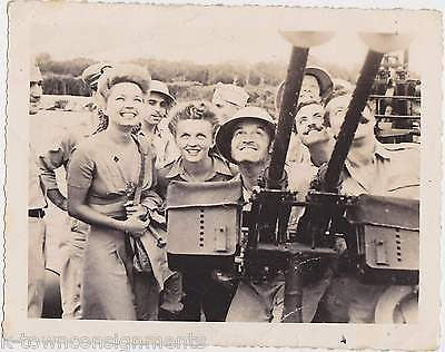 BOB HOPE FIRING GUNS DANCING ACTRESS & SINGER ON STAGE VINTAGE SNAPSHOT PHOTOS - K-townConsignments