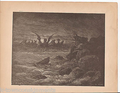 Vision of Daniel 1870 Antique Bible Engraving Print Daniel VII - K-townConsignments