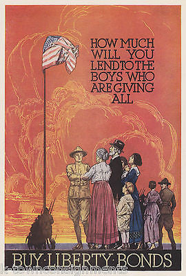 HOMEFRONT AMERICAN FLAG THANKSGIVING VINTAGE WWI GRAPHIC ART POSTER PRINT - K-townConsignments