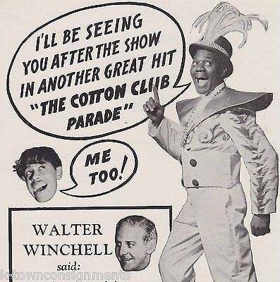 CAB CALLOWAY BILL ROBINSON COTTON CLUB BROADWAY NY 1930s GRAPHIC AD CLIPPING - K-townConsignments