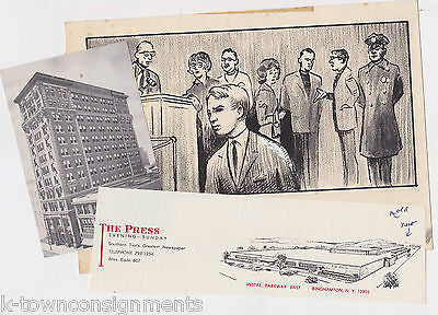BINGHAMPTON PRESS NEW YORK ORIGINAL POLICE FAMILY COURT NEWSPAPER CARTOON SKETCH - K-townConsignments