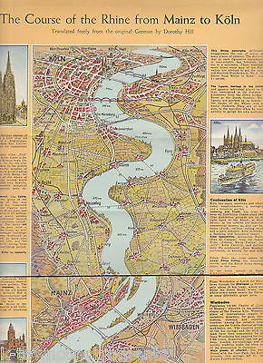 THE RHINE PANORAMA & GUIDE GERMAN VINTAGE GRAPHIC TRAVEL AD BROCHURE - K-townConsignments