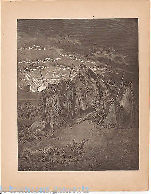 Ahab's Death King of Israel 1870 Antique Bible Engraving Print Kings XXII - K-townConsignments