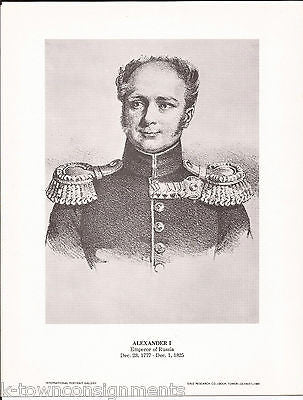 Alexander I Emperor of Russia Vintage Portrait Gallery Poster Sketch Print - K-townConsignments