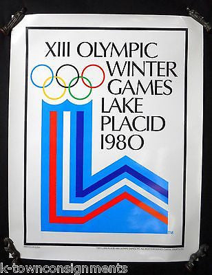 LAKE PLACID XIII WINTER OLYMPIC GAMES CAPITOL SPORTS GRAPHIC PROMO POSTER 1977 - K-townConsignments
