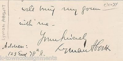 LYMAN ABBOTT SOUTHERN RECONSTRUCTION CHRISTIAN UNION ANTIQUE AUTOGRAPH SIGNATURE - K-townConsignments