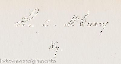 THOMAS McCREERY KENTUCKY SENATOR POLITICIAN ANTIQUE AUTOGRAPH SIGNATURE - K-townConsignments