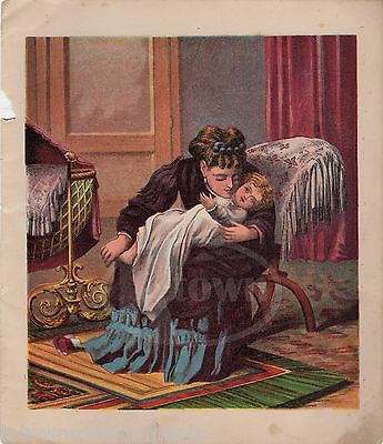 MOTHERS LOVING CARE BABY LULLABY ANTIQUE MOTHER'S DAY POEM GRAPHIC ART PRINT - K-townConsignments