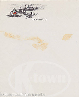 ALASKA LINE STEAMSHIP COMPANY ANTIQUE 1930s GRAPHIC STATIONERY LETTERHEAD MAILER - K-townConsignments