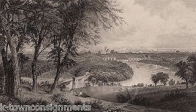 WEST PARK BELMONT PHILADELPHIA RIVER SCENE ANTIQUE GRAPHIC ART ENGRAVING PRINT - K-townConsignments