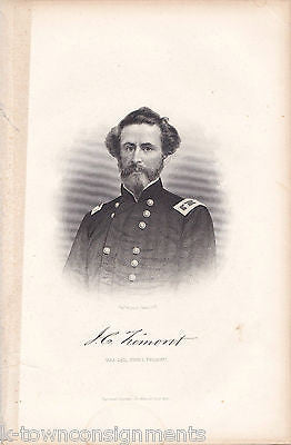 CIVIL WAR GENERAL JOHN FREMONT FACSIMILE AUTOGRAPH ANTIQUE ENGRAVING PRINT - K-townConsignments