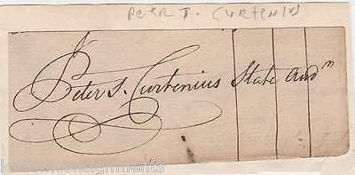 PETER CURTENIUS CONTINENTAL ARMY COLONEL & NY AUDITOR AUTOGRAPH SIGNATURE CLIP - K-townConsignments