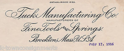 BROCKTON MASS TRUCK MANUFACTURING AUTO PARTS ANTIQUE STATIONERY LETTER 1916 - K-townConsignments