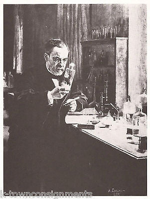 Louis Pasteur French Chemist Vintage Portrait Gallery Poster Sketch Print - K-townConsignments