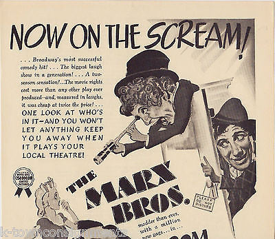 THE MARX BROS W/ LUCILLE BALL VINTAGE MOVIE PROMO AD POSTER CLIPPING 1938 - K-townConsignments
