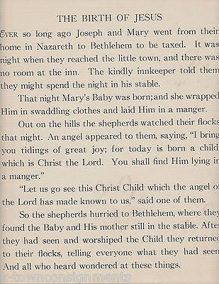 STORY OF JESUS NATIVITY BIBLE HEROES & HEROINES ILLUSTRATED STORY BOOK 1941 - K-townConsignments