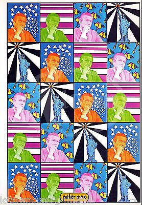 NY MAYOR LINDSAY STATUE OF LIBTERY VINTAGE PETER MAX GRAPHIC ART POSTER PRINT - K-townConsignments