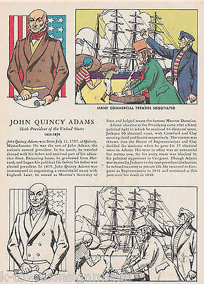 JOHN QUINCY ADAMS COMERICAL TREATIES VINTAGE GRAPHIC ILLUSTRATION PRINT - K-townConsignments