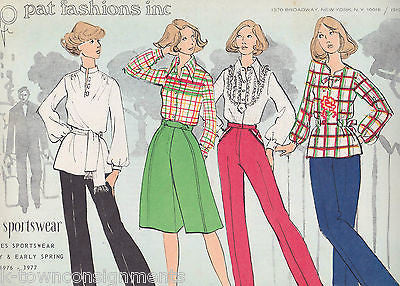 PAT FASHIONS INC VINTAGE 1970s NEW YORK LADIES SPORTSWEAR CLOTHING DESIGN BOOK - K-townConsignments