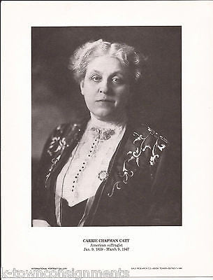 Carrie Chapman Catt Suffragist Vintage Portrait Gallery Poster Photo Print - K-townConsignments