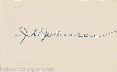 J. M. JOHNSON DIRECTOR OF OFFICE OF DEFENSE TRANSPORTATION AUTOGRAPH SIGNED CARD - K-townConsignments