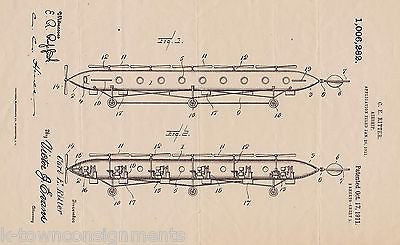 CARL RITTER AVIATION INVENTOR ANTIQUE QUACK AIRSHIP DESIGN PATENT FILED 1911 - K-townConsignments