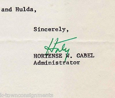 HORTENSE GABEL CITY RENT CONTROL NEW YORK COURTS VINTAGE AUTOGRAPH SIGNED LETTER - K-townConsignments