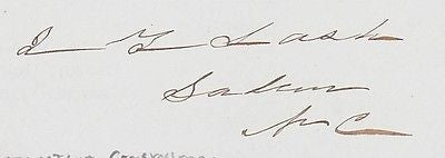 ISRAEL LASH NORTH CAROLINA CIVIL WAR CONGRESS ANTIQUE AUTOGRAPH SIGNATURE - K-townConsignments