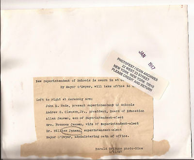 WILLIAM O'DWYER PRESS PHOTO MAYOR OF NEW YORK CITY 1947 - K-townConsignments