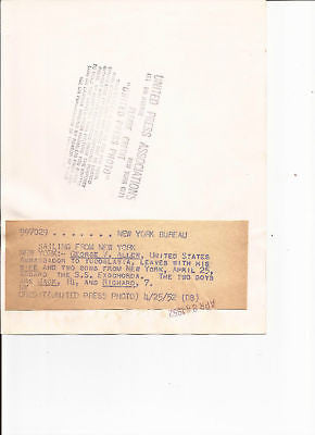 GEORGE V ALLEN PRESS PHOTO AMBASSADOR NEW YORK 1952 - K-townConsignments