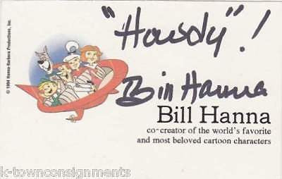 BILL HANNA JETSONS CARTOON VINTAGE AUTOGRAPH SIGNATURE - K-townConsignments