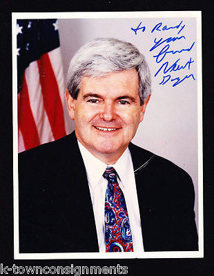 NEWT GINGRICH CONGRESS HOUSE SPEAKER VINTAGE AUTOGRAPH SIGNED 7x9" PHOTO - K-townConsignments